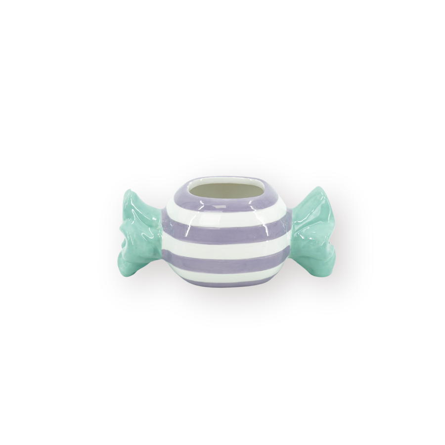 Pot - Planten Pot Snoepje - Dolomiet - Groen/ Lila - 12.5x6x6 cm