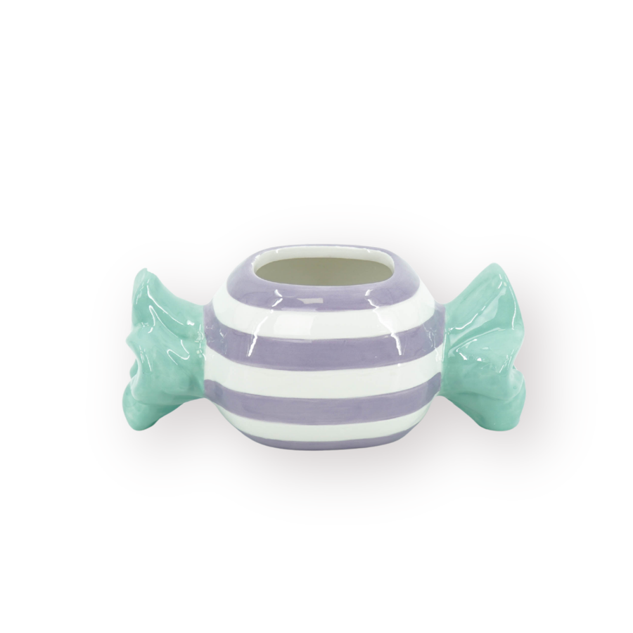 Pot - Planten Pot Snoepje - Dolomiet - Groen/ Lila -  21x9.5x9.5 cm