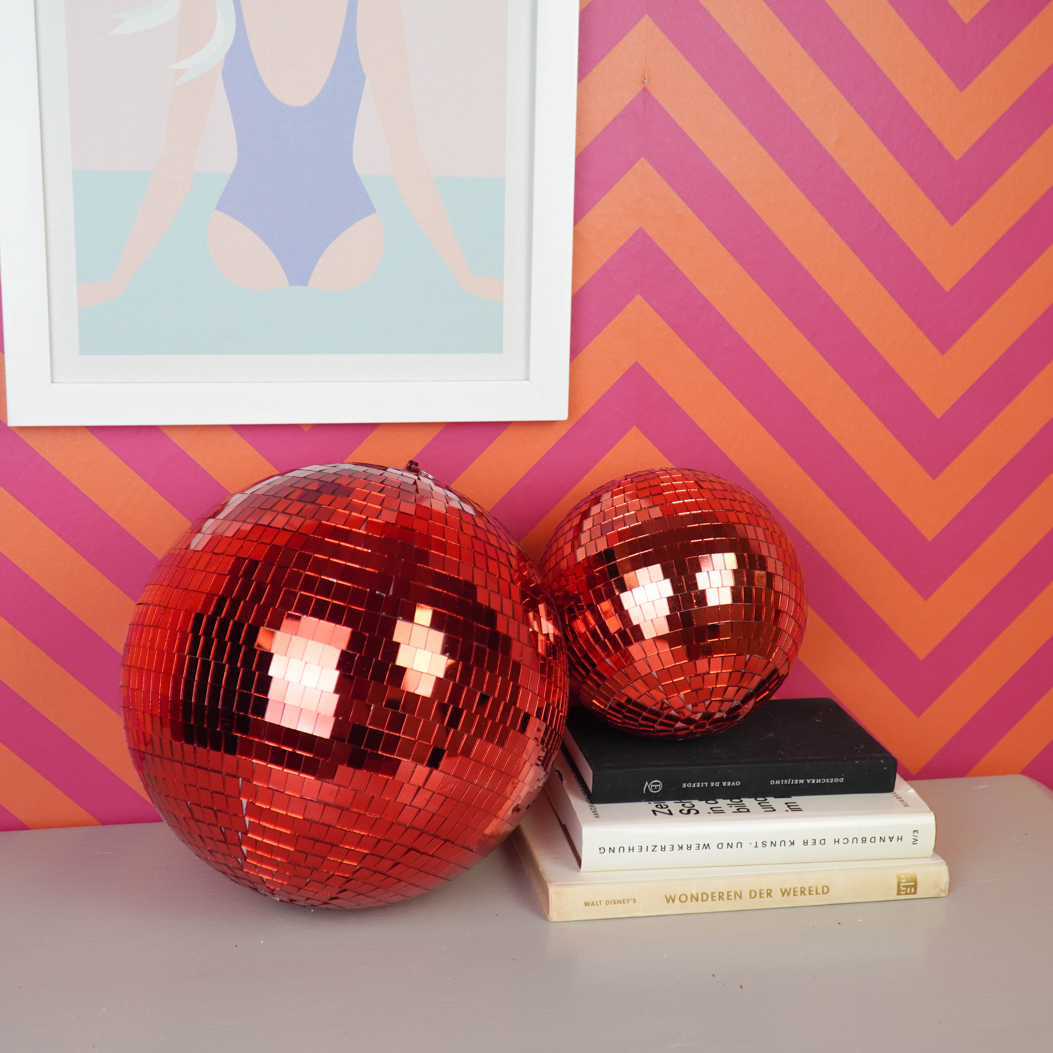 Kerstversiering -  Kersthanger - Discobal - Foam - Rood - 30x30x30cm