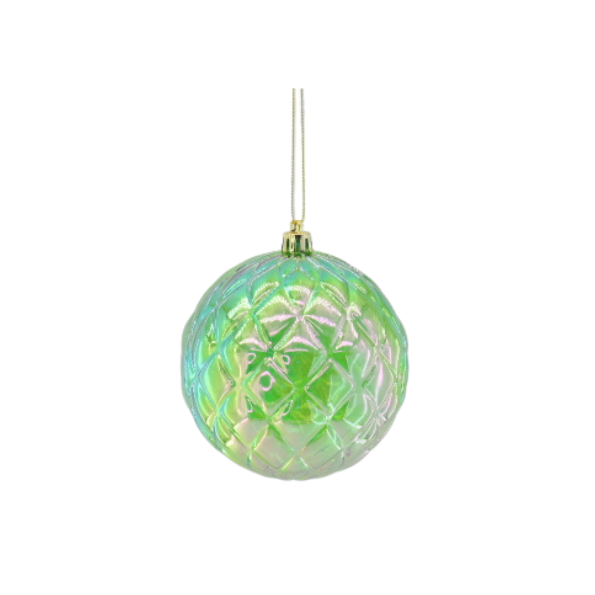 Kersthanger -  Kerstbal -  Kunststof  - Groen  - 15x15 cm