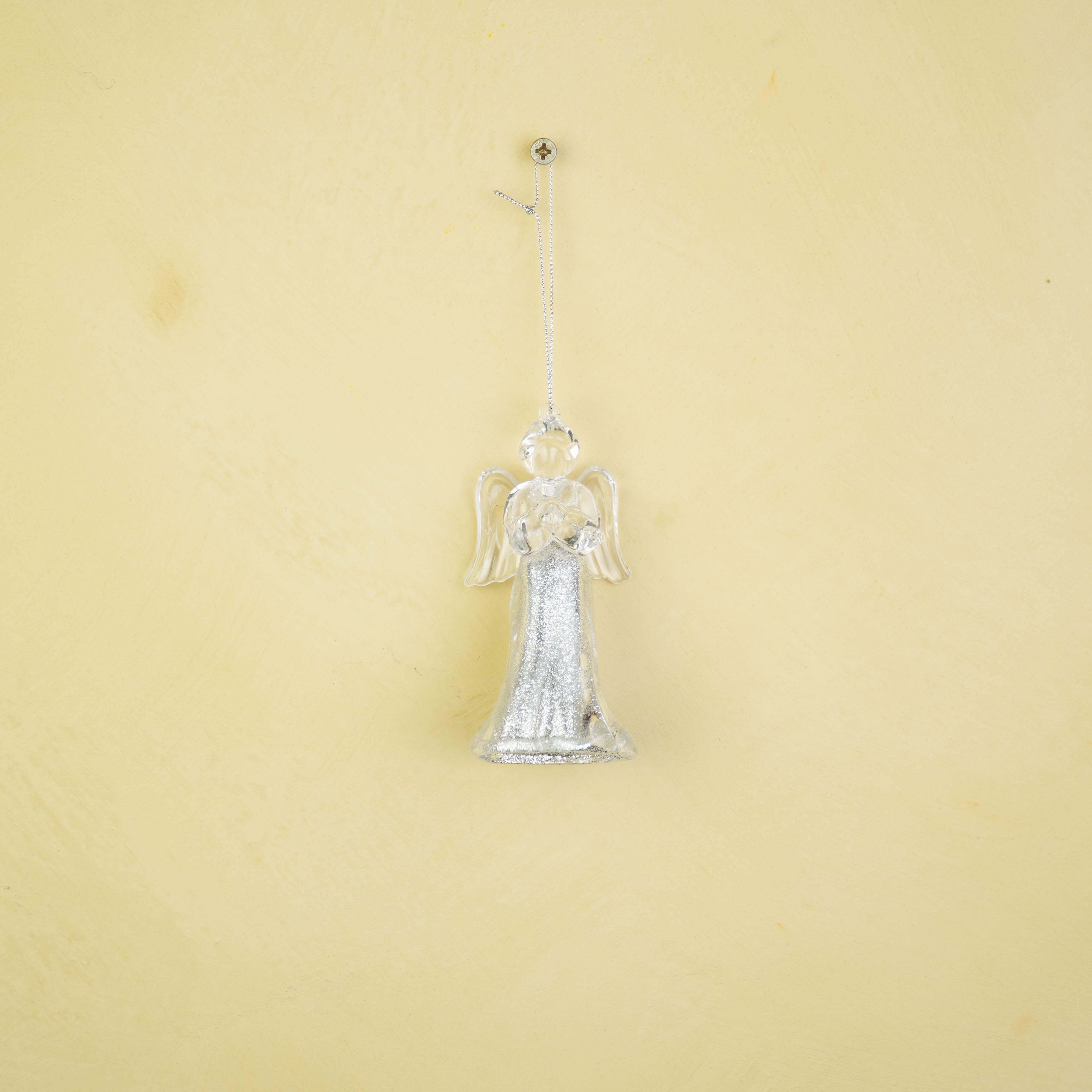 Kersthanger -  Engel - Kunststof - Zilver -  6x5,5x11 cm