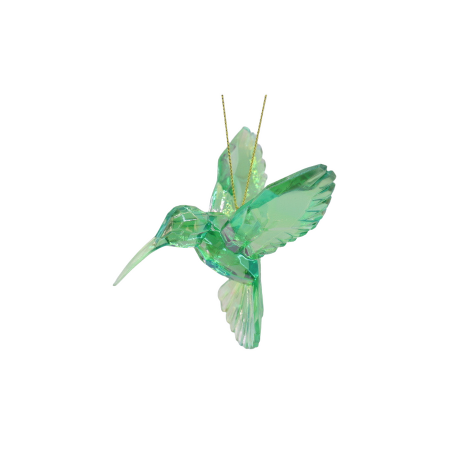 Kersthanger Kolibrie - Acryl - Groen - 9,5x7x9 cm