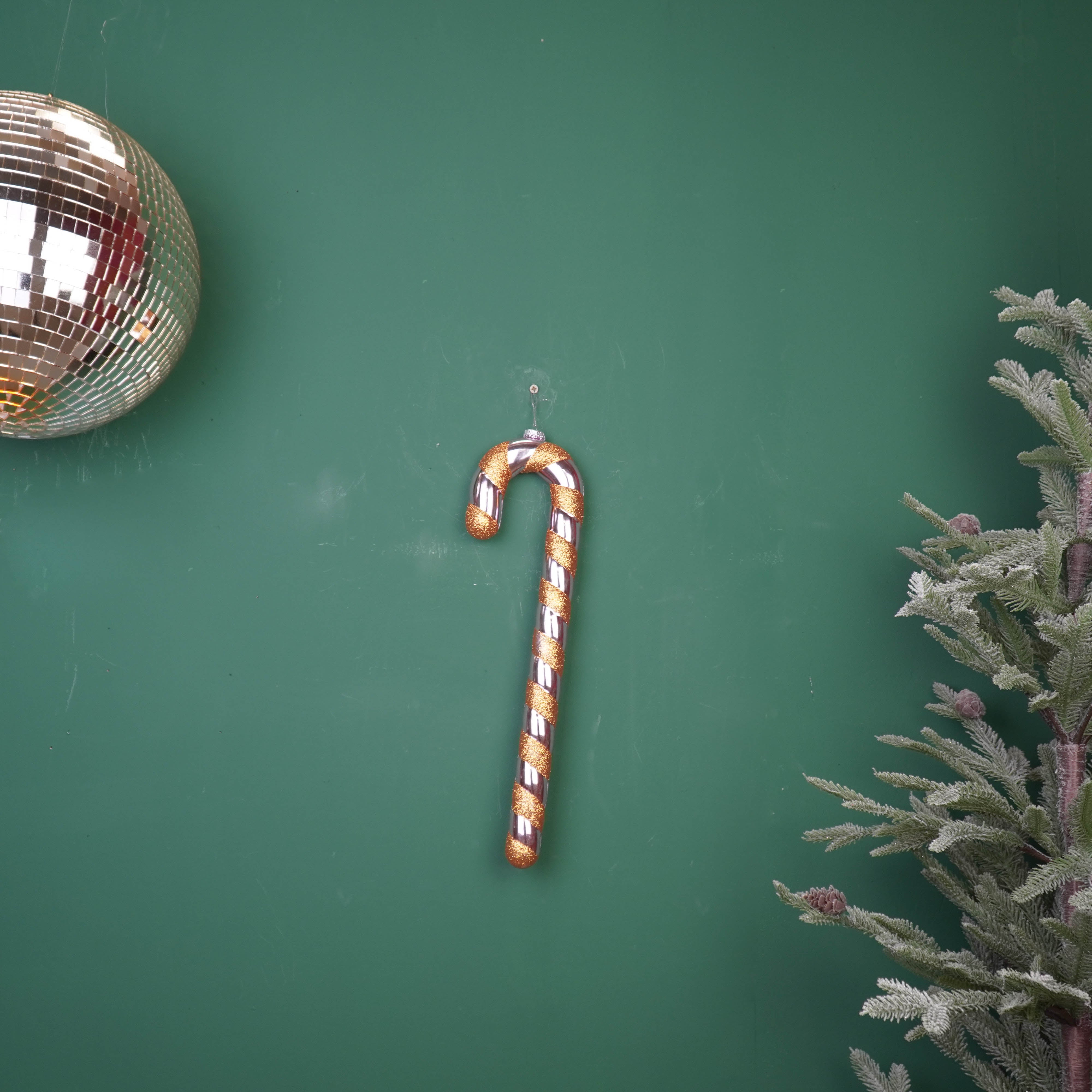 Kerstversiering -  Zuurstok -  Kunststof -  Roze/Oranje - 11x3x42 cm
