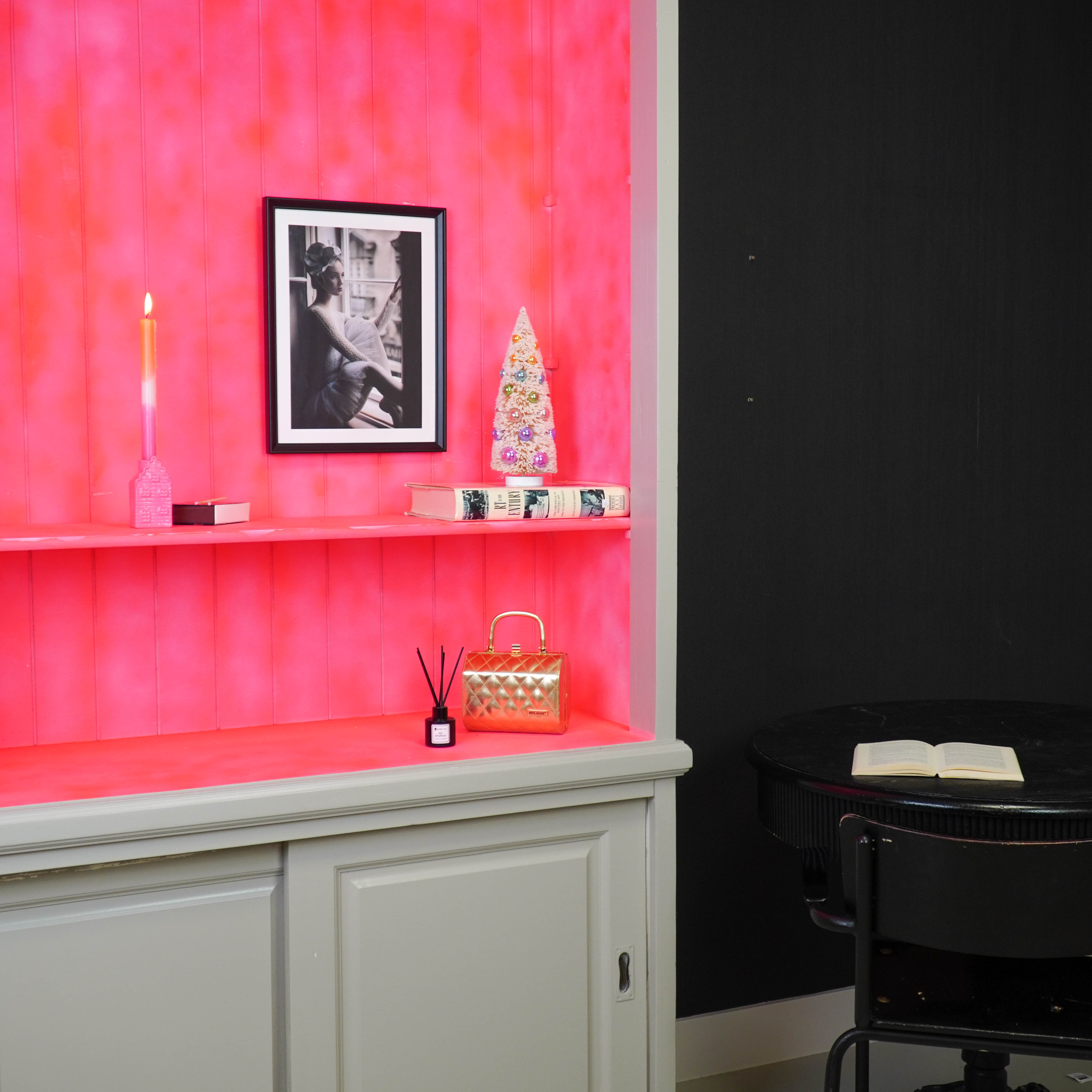 Kerstboom - Kunst Kerstboom met gekleurde ballen -  Sisal/ Kunststof -Beige / Multicolour  -