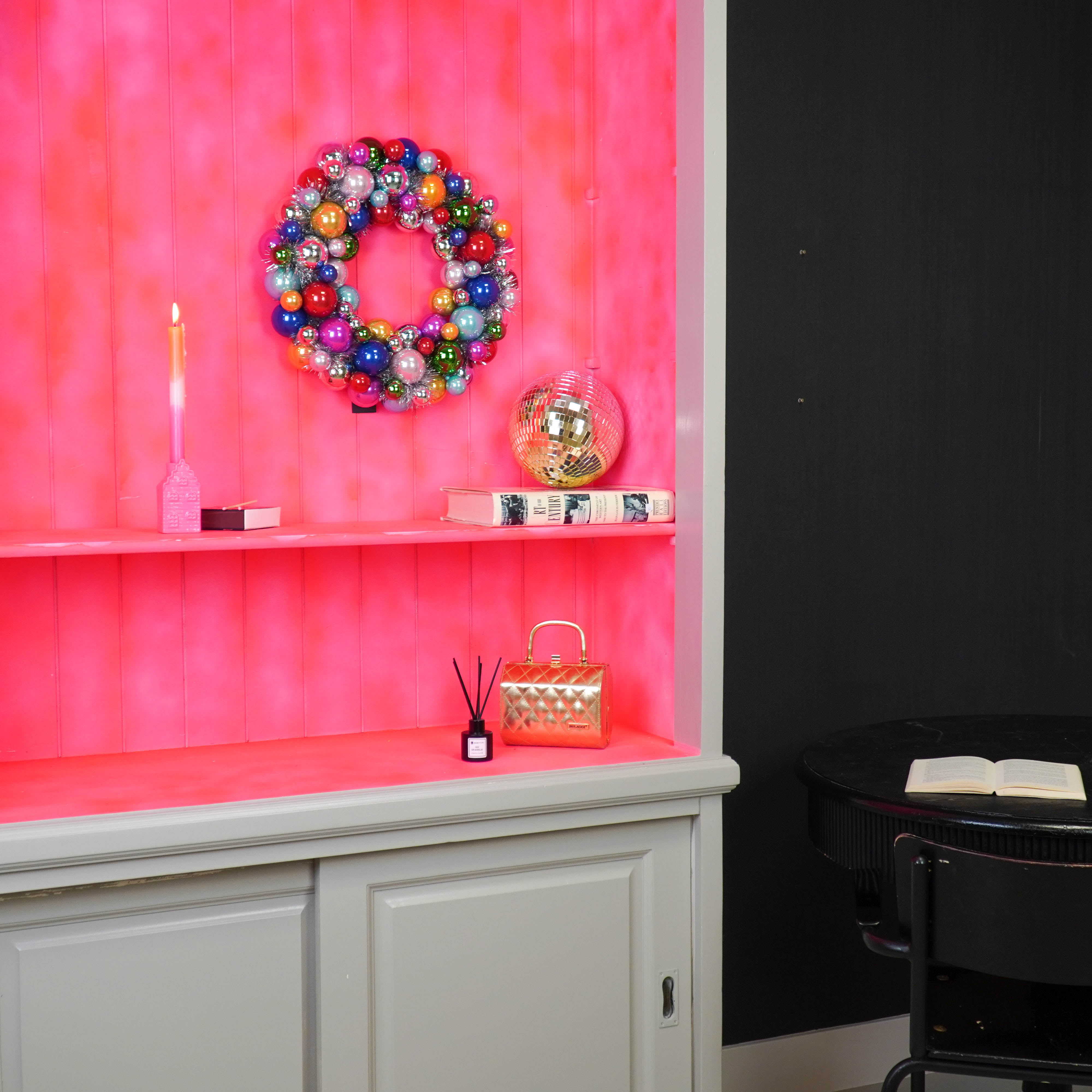 Kerstversiering -  Kerst Krans Kerstballen -  Kunststof -  Multicolour - 34x10 cm