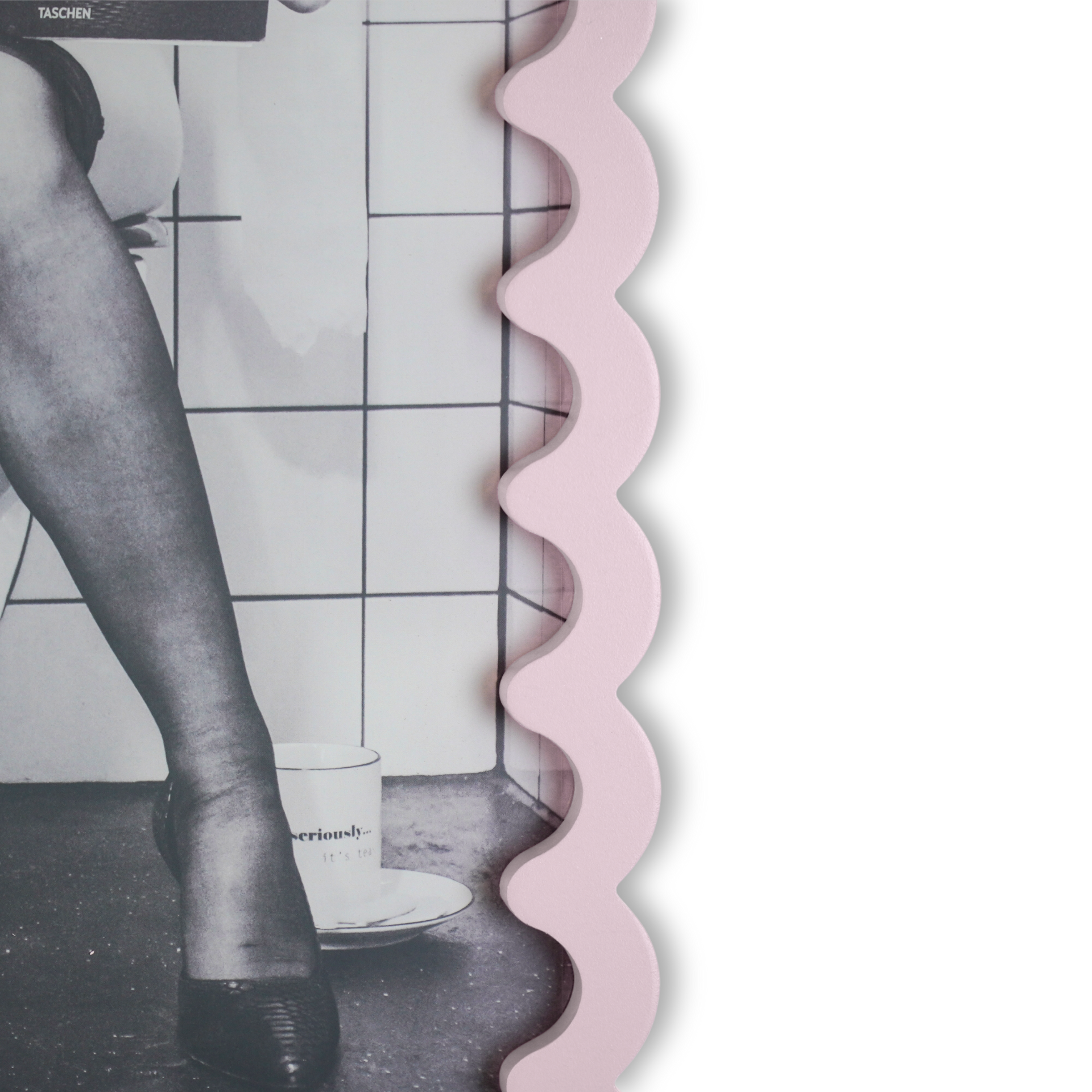 Fotolijst - Golvende Rand- MDF - Lichtroze- 33x43x1.5cm