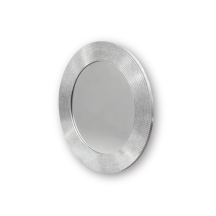 Spiegel - Wandspiegel Discosteentjes - Zilver - 40x1x40cm