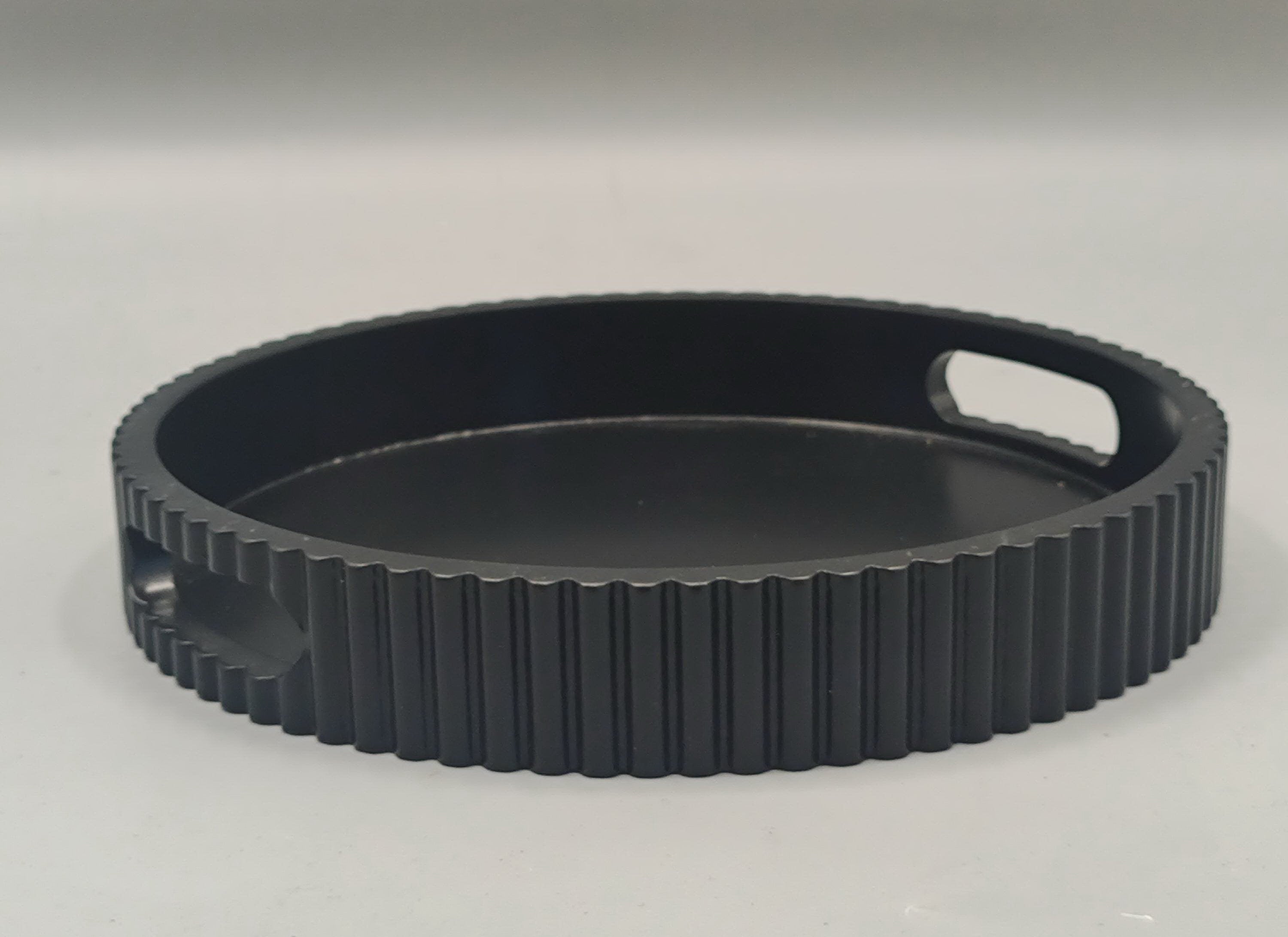 Dienblad - Met Geribbelde Rand - Zwart - 25.5x4x25.5cm