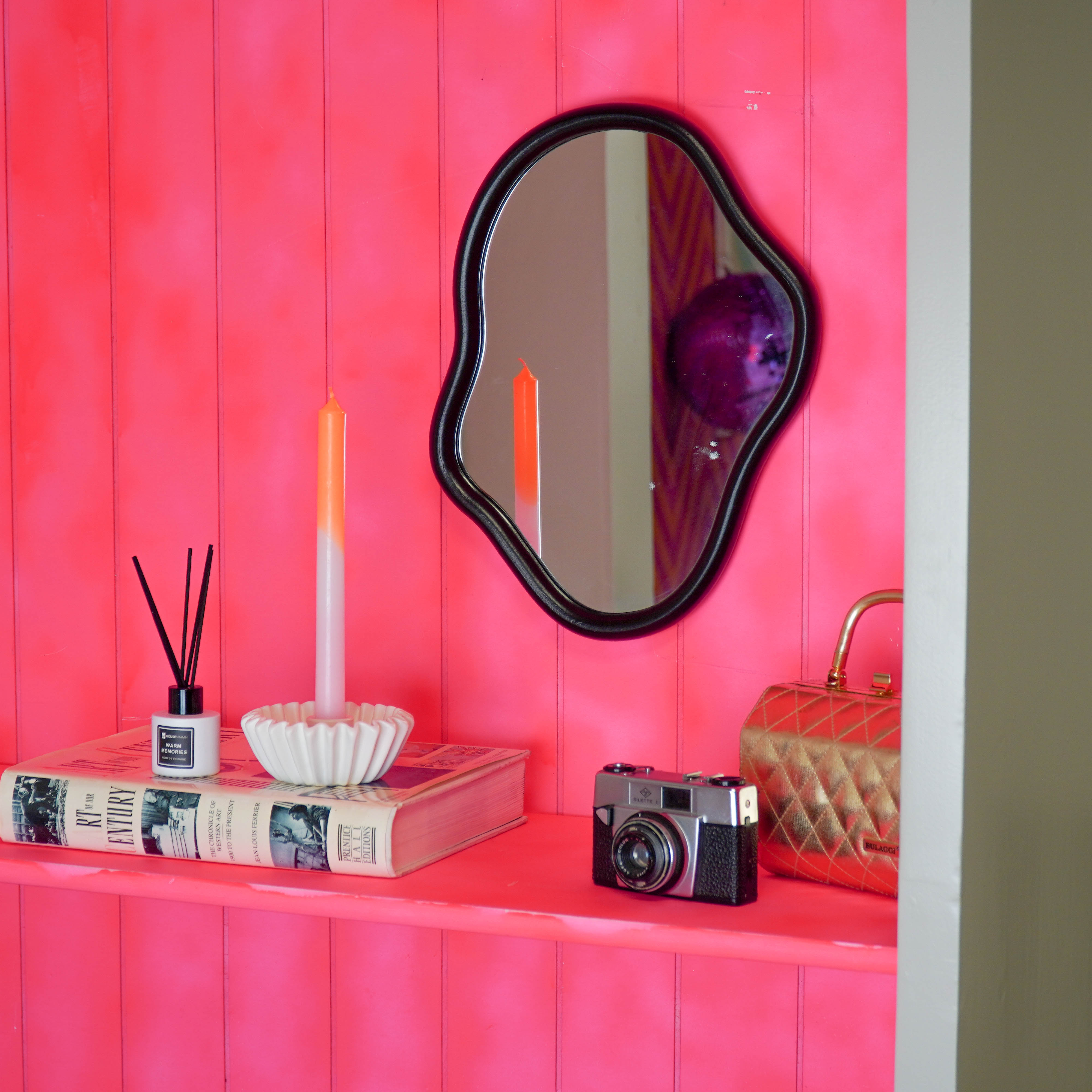 Spiegel - Wand Spiegel Organische Vorm - Zwart - 30x40cm