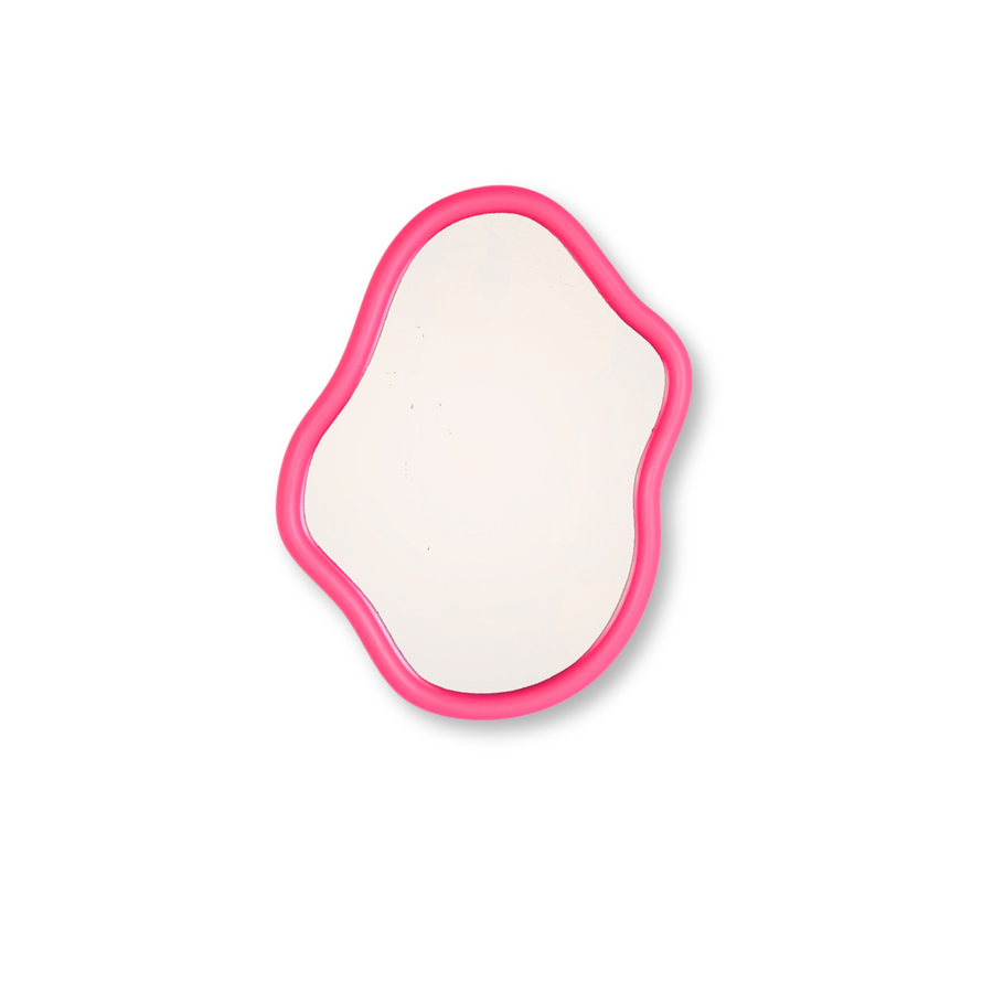 Spiegel - Wand Spiegel Organische Vorm - Fluor Roze - 30x40cm