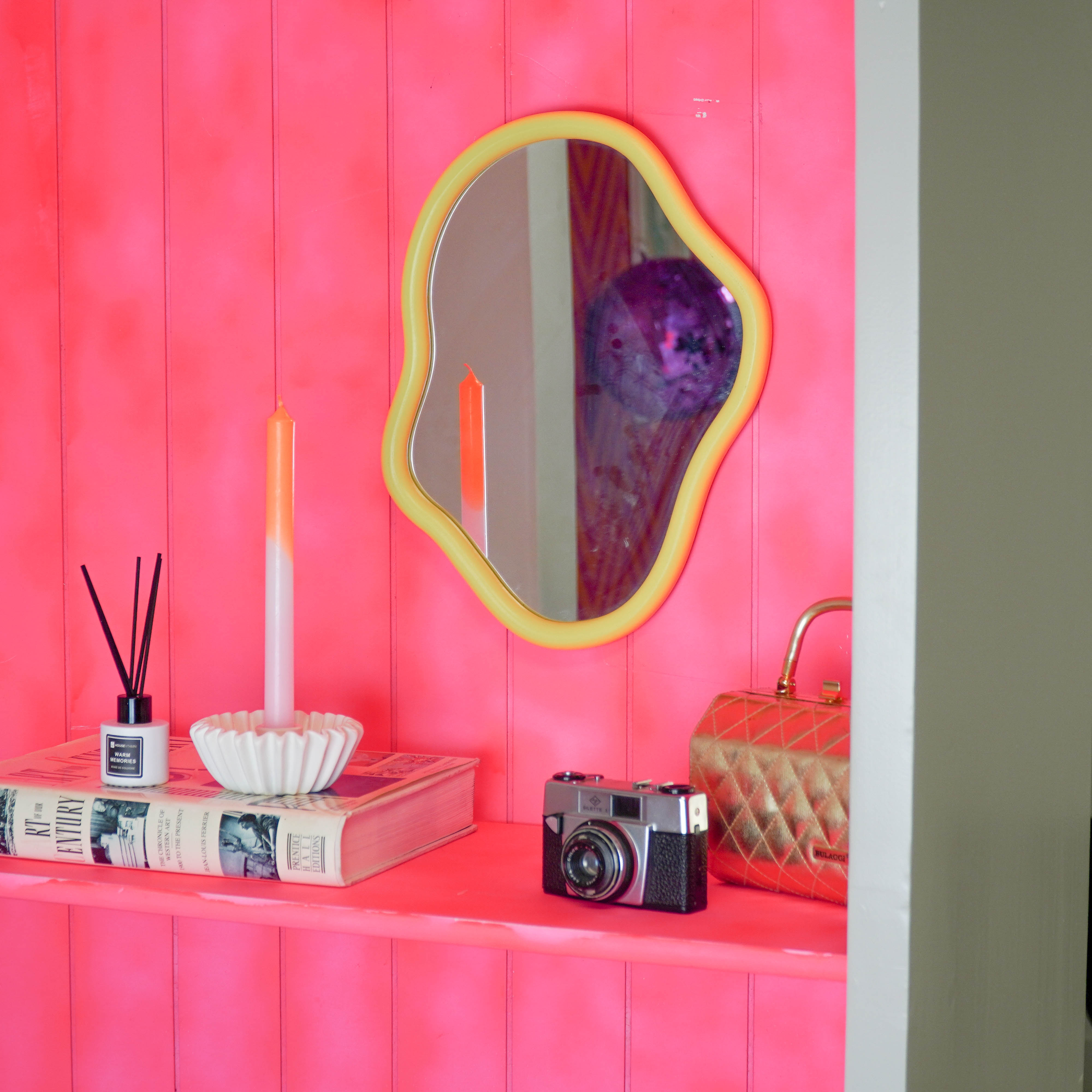 Spiegel - Wand Spiegel Organische Vorm - Geel - 30x40cm