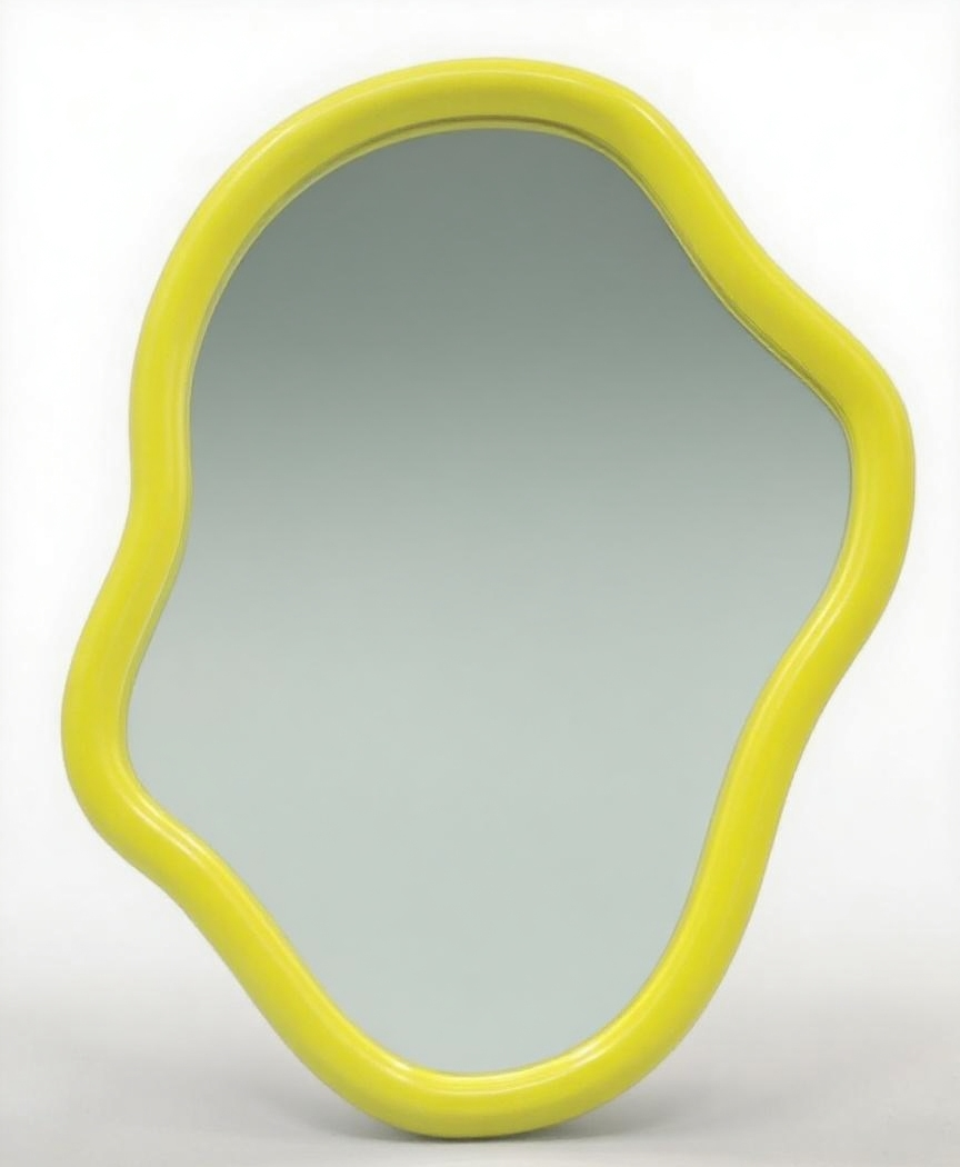 Spiegel - Wand Spiegel Organische Vorm - Geel - 30x40cm