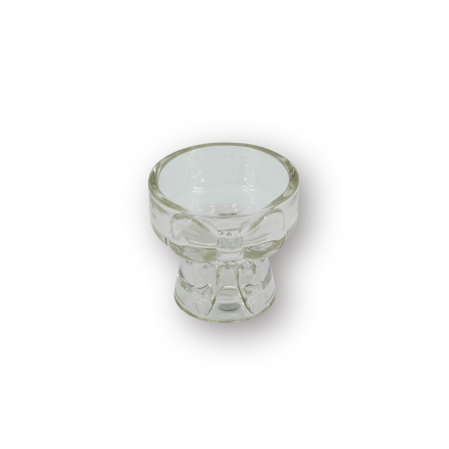Kaarshouder - Kandelaar en Waxinelichthouder Strik - Glas - Bruin - 7,5x6,5 cm