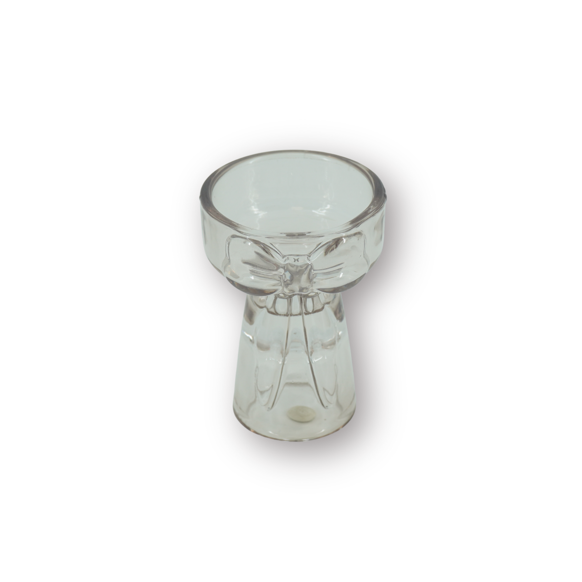 Kaarshouder - Kandelaar en Waxinelichthouder Strik - Glas - Bruin - 7,5x9,5 cm