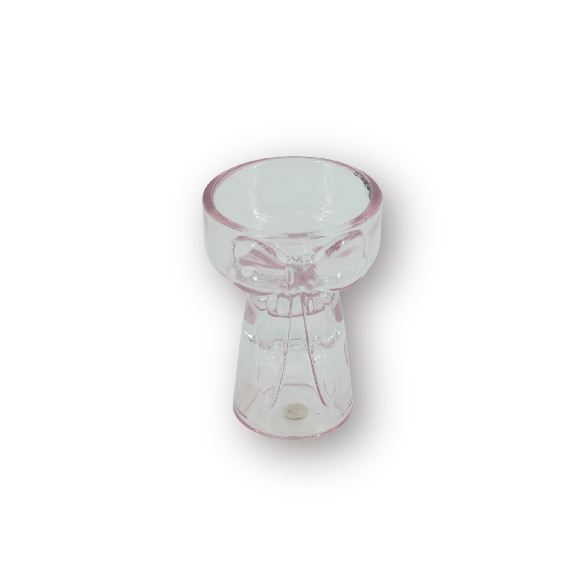 Kaarshouder - Kandelaar en Waxinelichthouder Strik - Glas - Roze - 7,5x9,5 cm