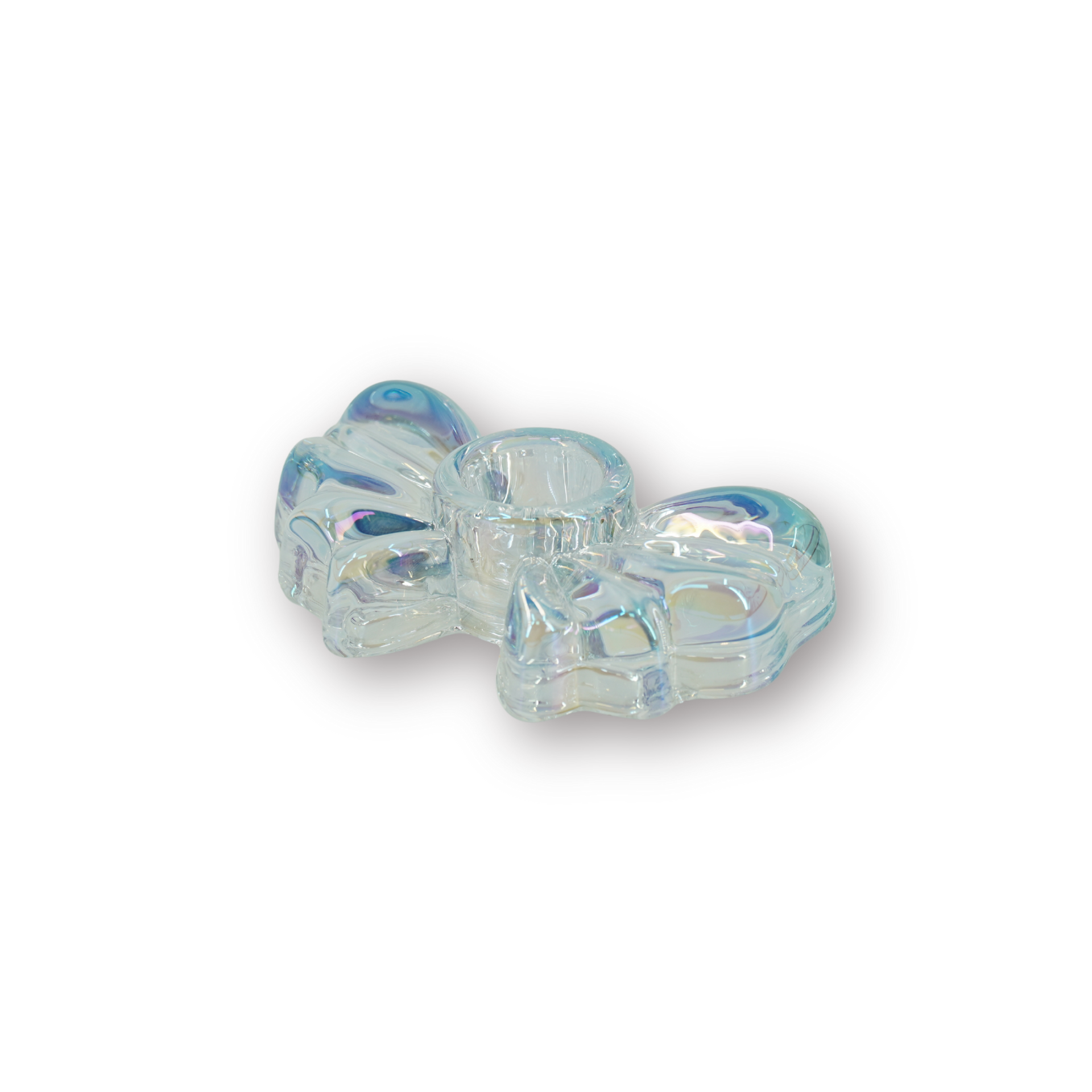 Kaarshouder - Kandelaar Strik - Glas - Iridescent - 9,5x6,5x2,5 cm