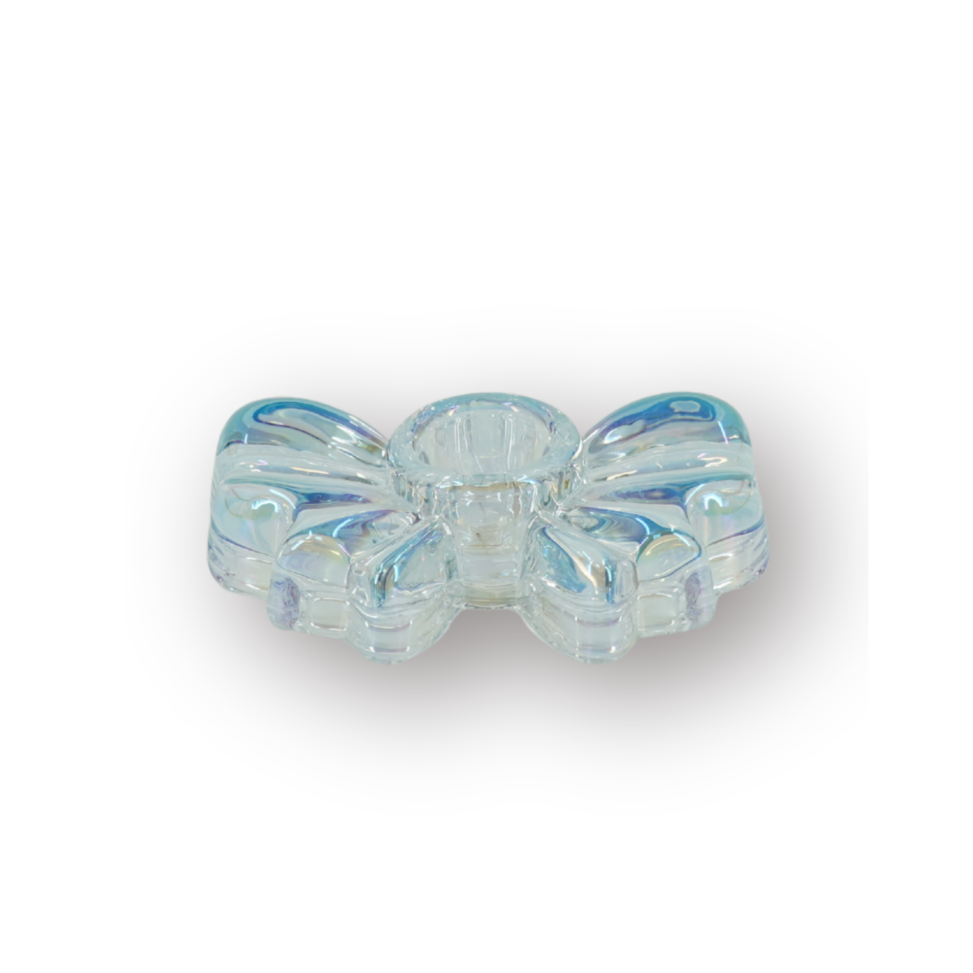 Kaarshouder - Kandelaar Strik - Glas - Iridescent - 9,5x6,5x2,5 cm