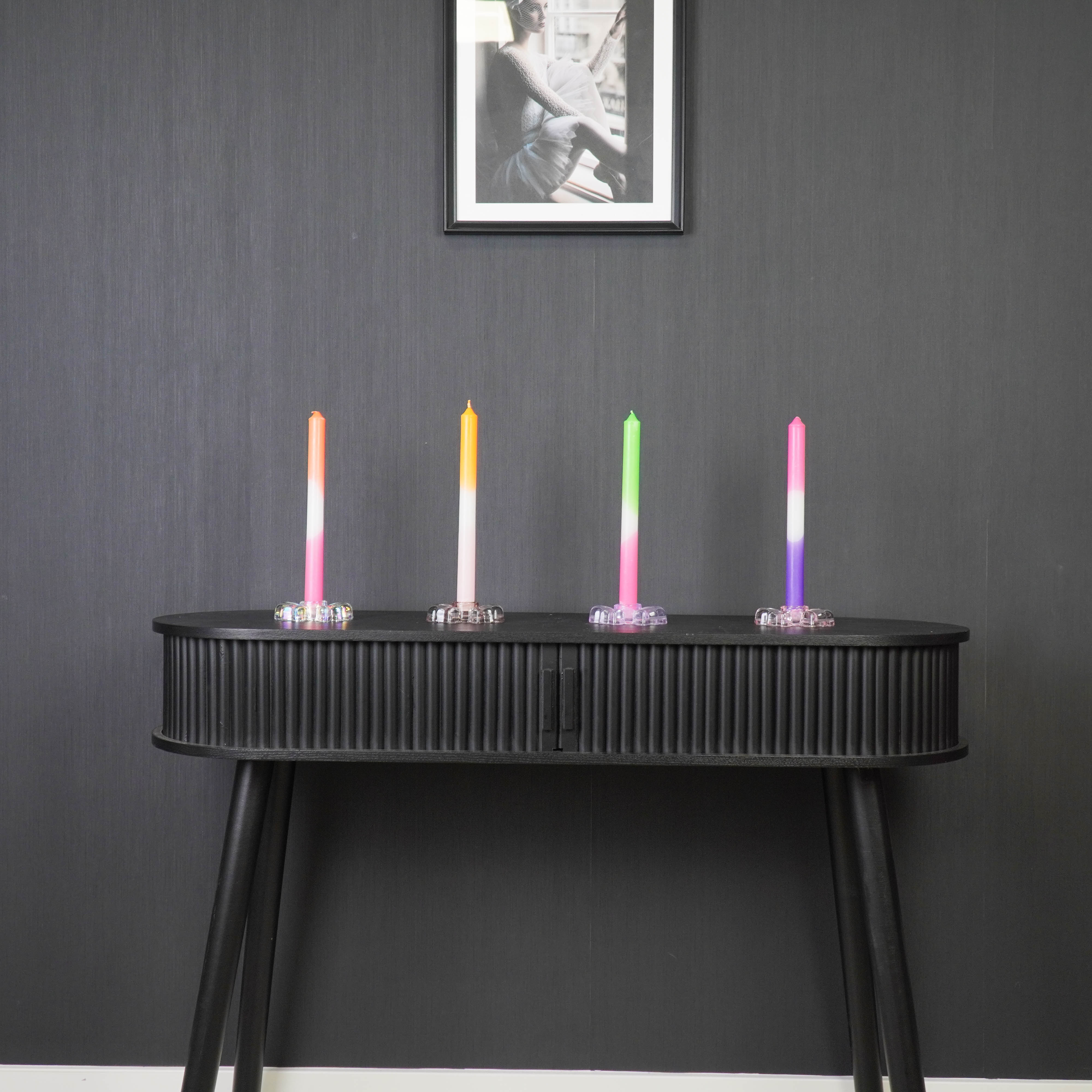 Kaarshouder - Kandelaar Strik - Glas - Iridescent - 9,5x6,5x2,5 cm