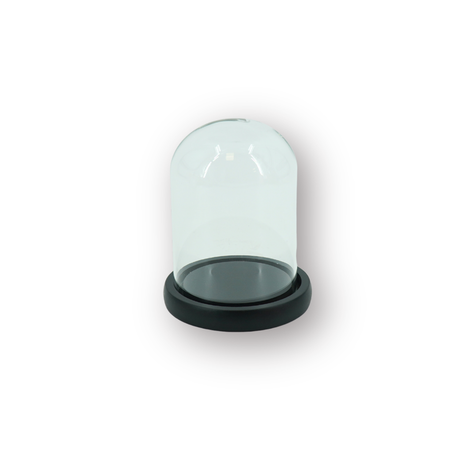 Stolp - Glas/Hout - Zwart - 11x11x15 cm