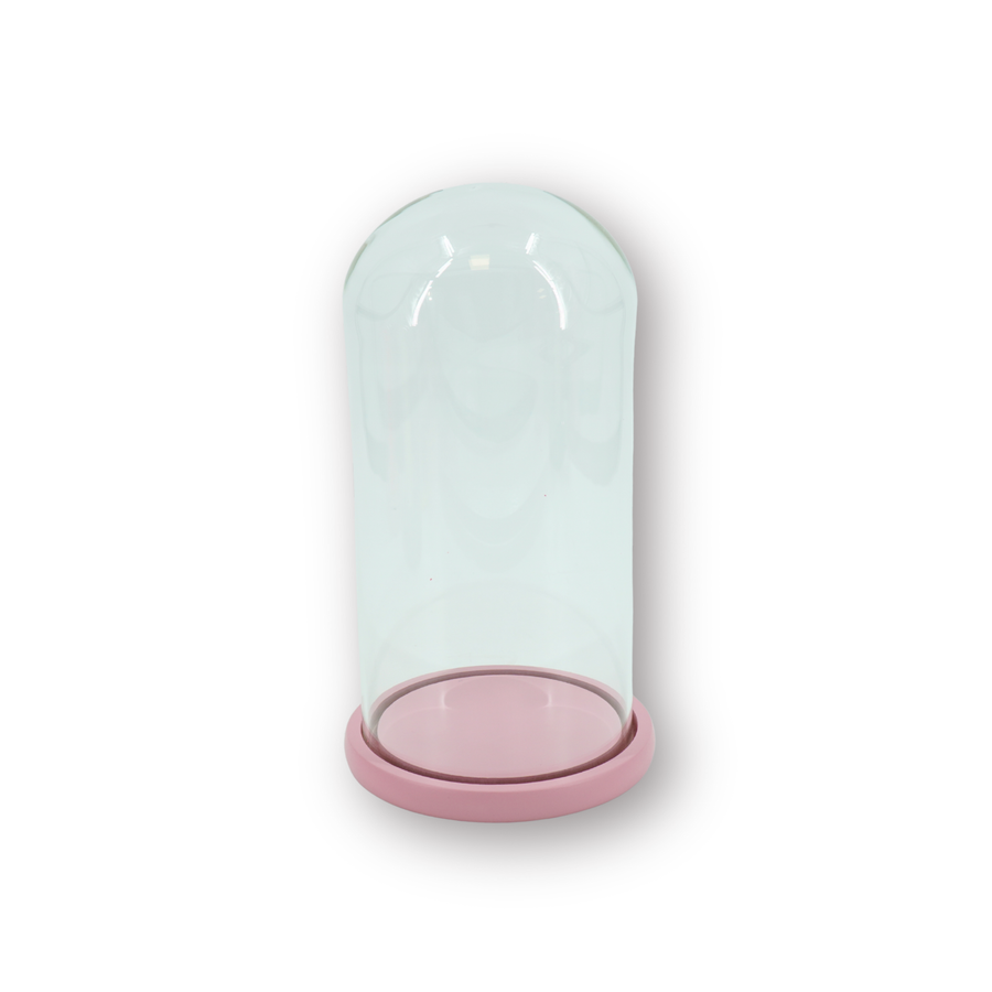Stolp - Glas/Hout - Licht Roze - 17x17x32 cm