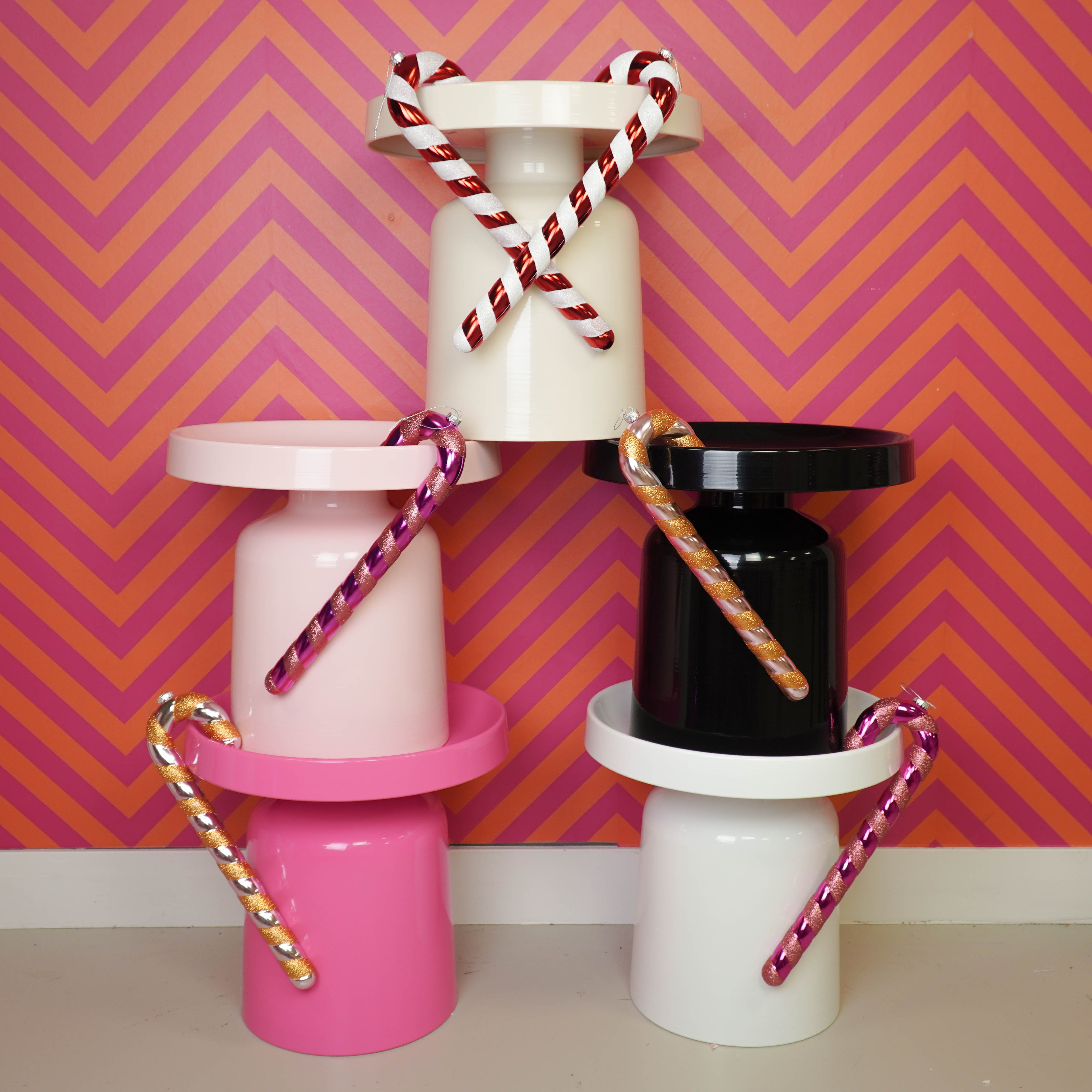 Bijzettafel - Pion - Neon Roze - Metaal - 43x42cm