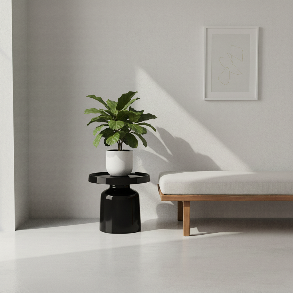 Bijzettafel - Pion - Zwart - Metaal - 43x42cm