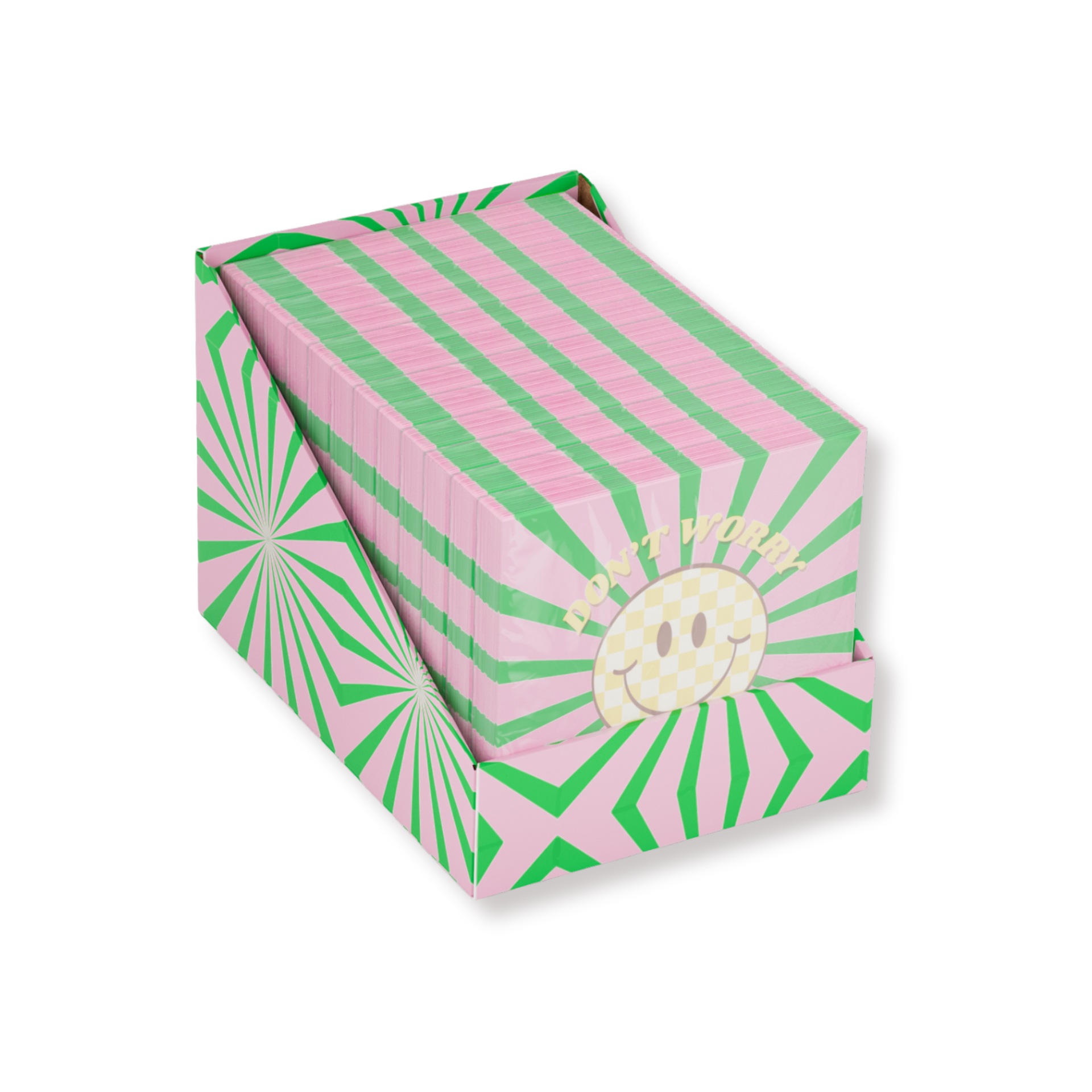 Papieren Servetten - "Don't Worry" - Groen/Roze - 3-Laags - FSC - 33x33 cm - 20 Stuks