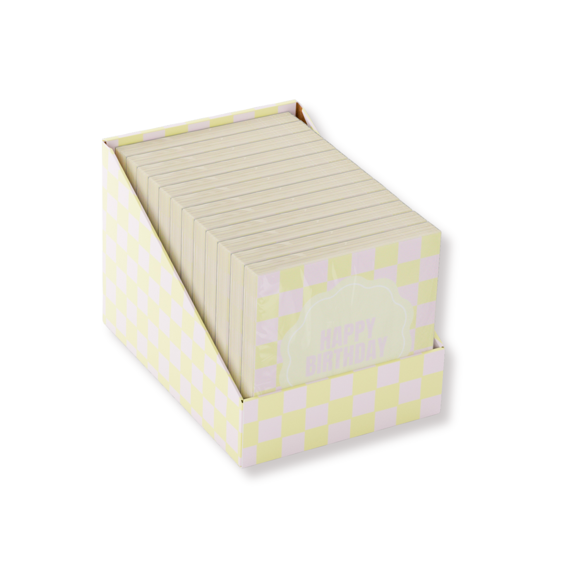Papieren Servetten - "Happy Birthday" - Roze/Geel - 3-Laags - FSC -  33x33 cm - 20 Stuks