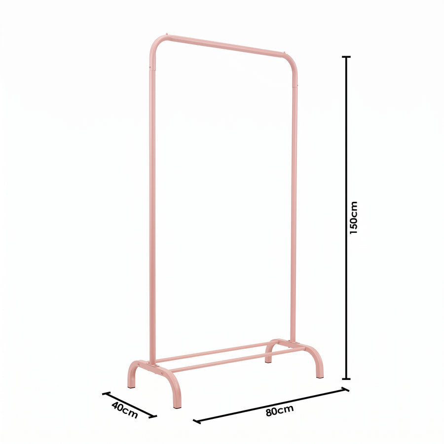 Kledingrek - Metaal - Licht Roze - 80x40x150cm