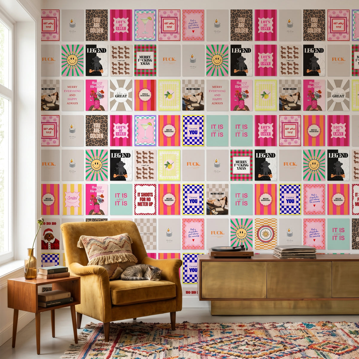 Ansichtkaart - Lots of Love -  Papier - Set of 5 - A6