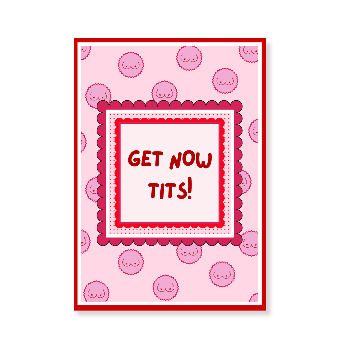 Ansichtkaart - Get Now Tits - Papier - Set of 5 - A6