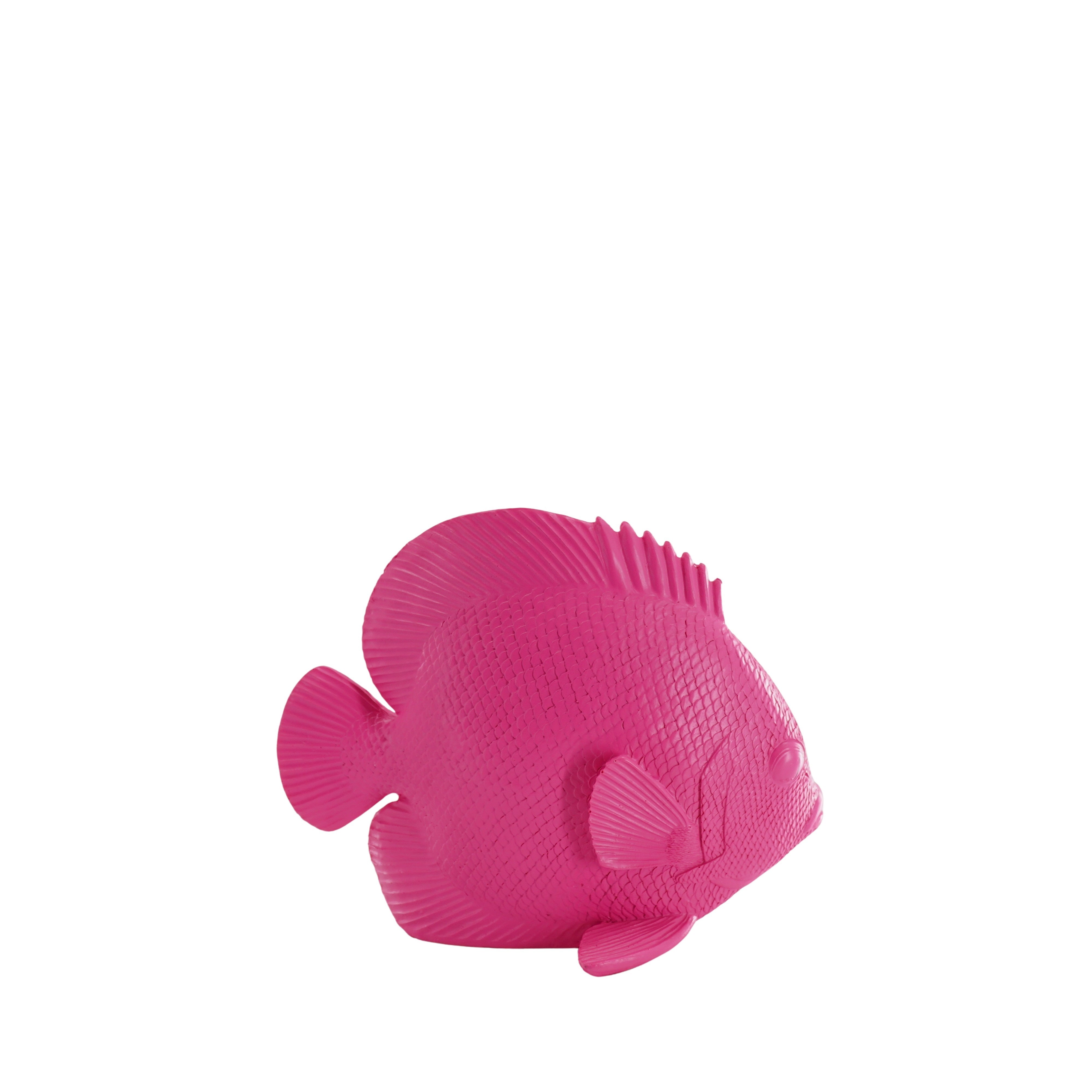 Ornament - Platvis - Polyresin - Roze - 19,5x10,5x16cm