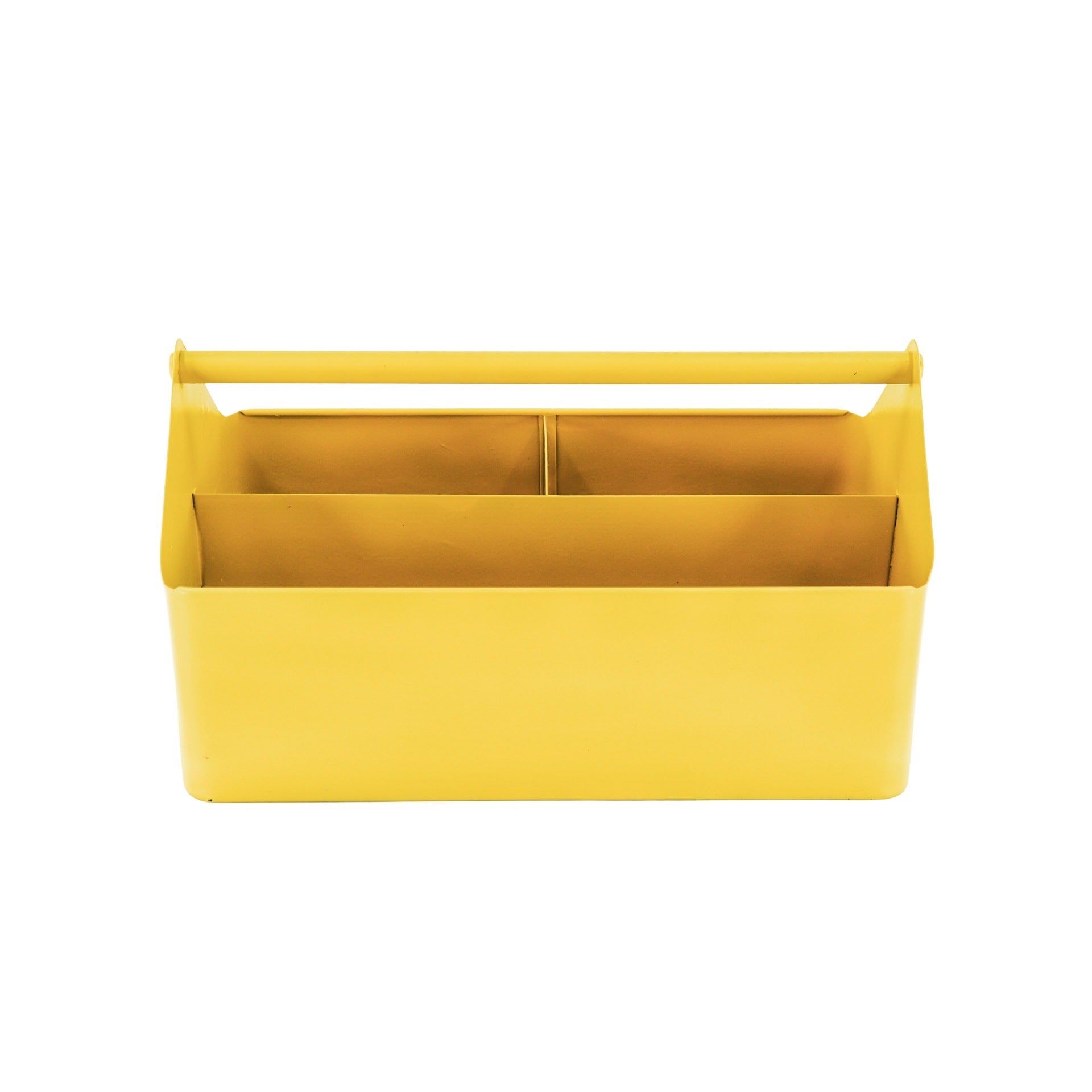 Metalen Bak met Vakken- Organizer - Metaal - Geel - 30x17x17cm