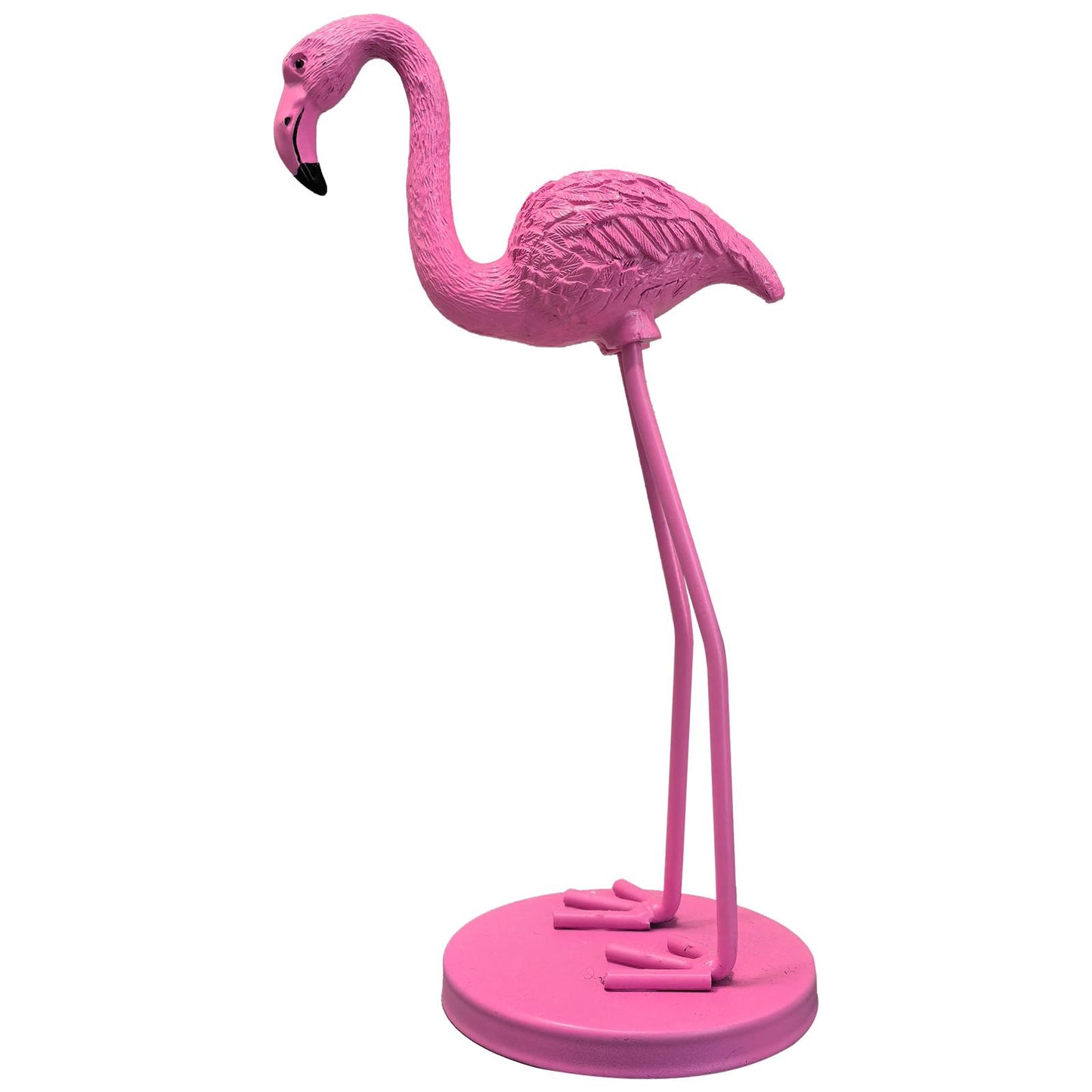 Ornament - Flamingo - Metaal - Neon Roze - 9x7,5x19,5cm