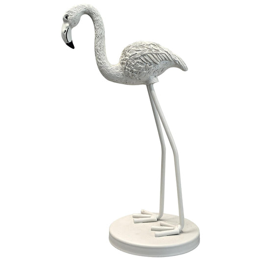 Ornament - Flamingo - Metaal - Zand - 9x7,5x19,5cm