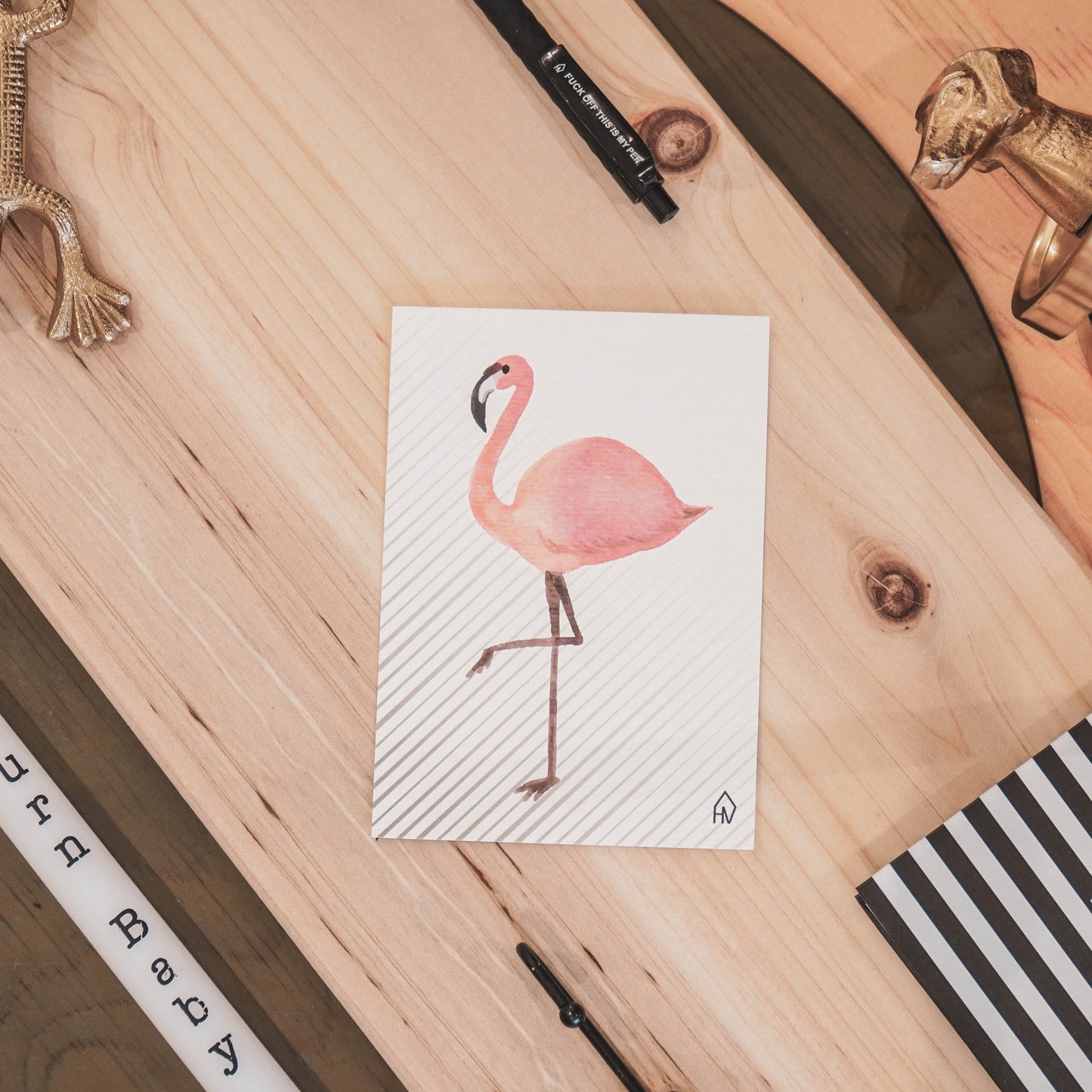 Housevitamin Ansichtkaart Flamingo - Set van 5 - A6