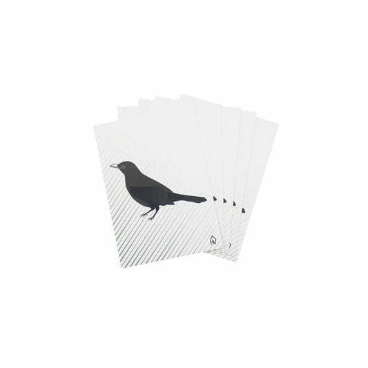 zwart wit kaart met vogel 
