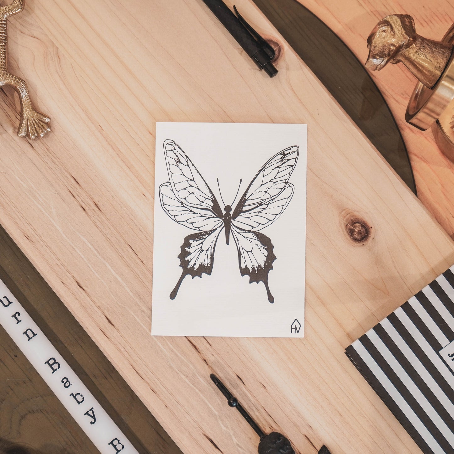 decoratieve kaart met butterfly