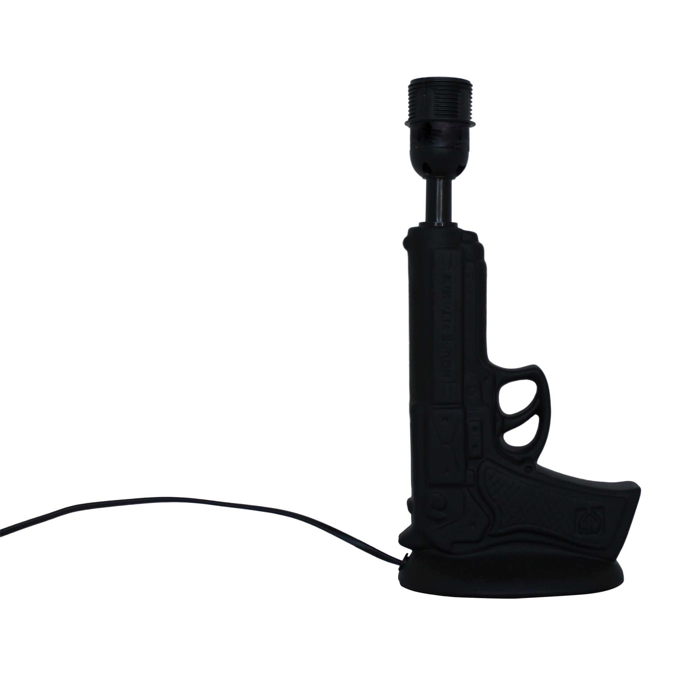 Lamp - Pistool - Keramiek - Zwart - 15x9x32cm