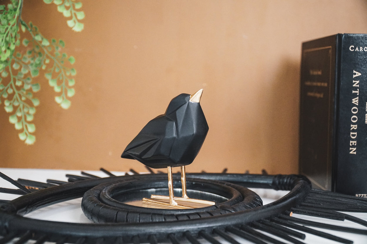 HV Lovebird Vogel - Zwart - 7x13x9 cm