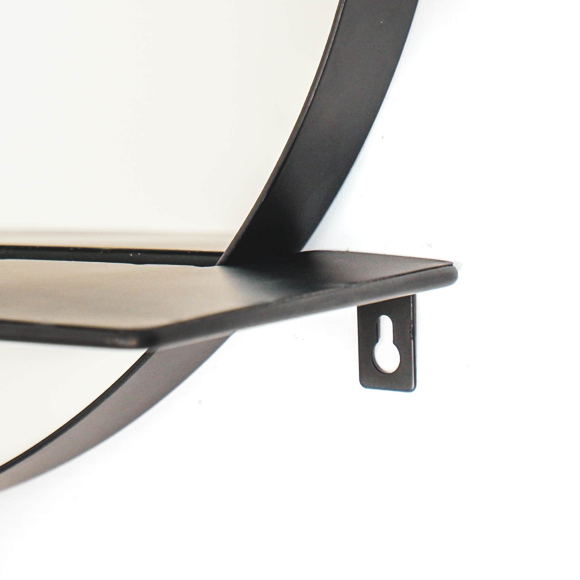 Housevitamin Ronde Spiegel met Plank- Zwart - Ø40cm