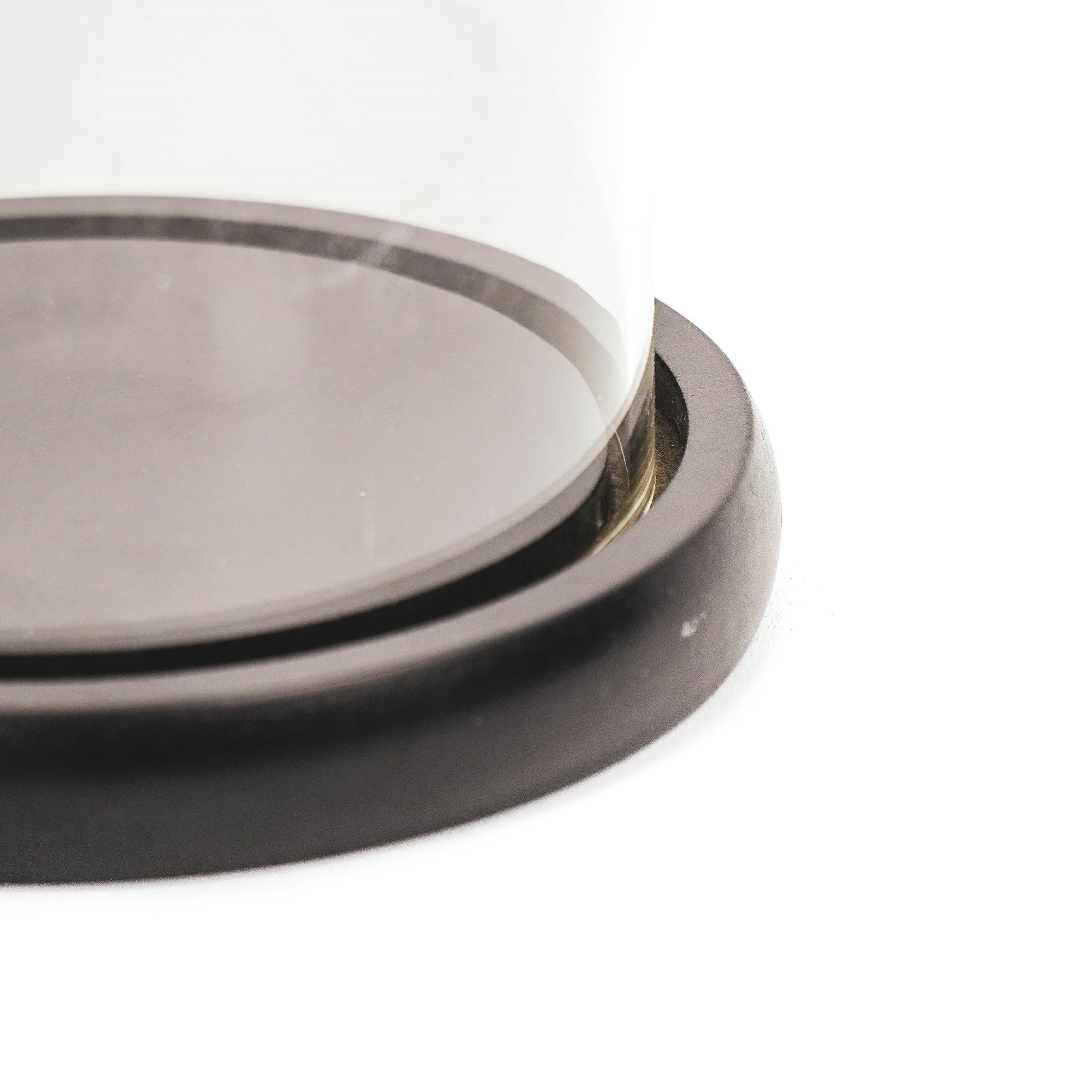 Stolp - Glas/Hout - Zwart - 14x14x22 cm