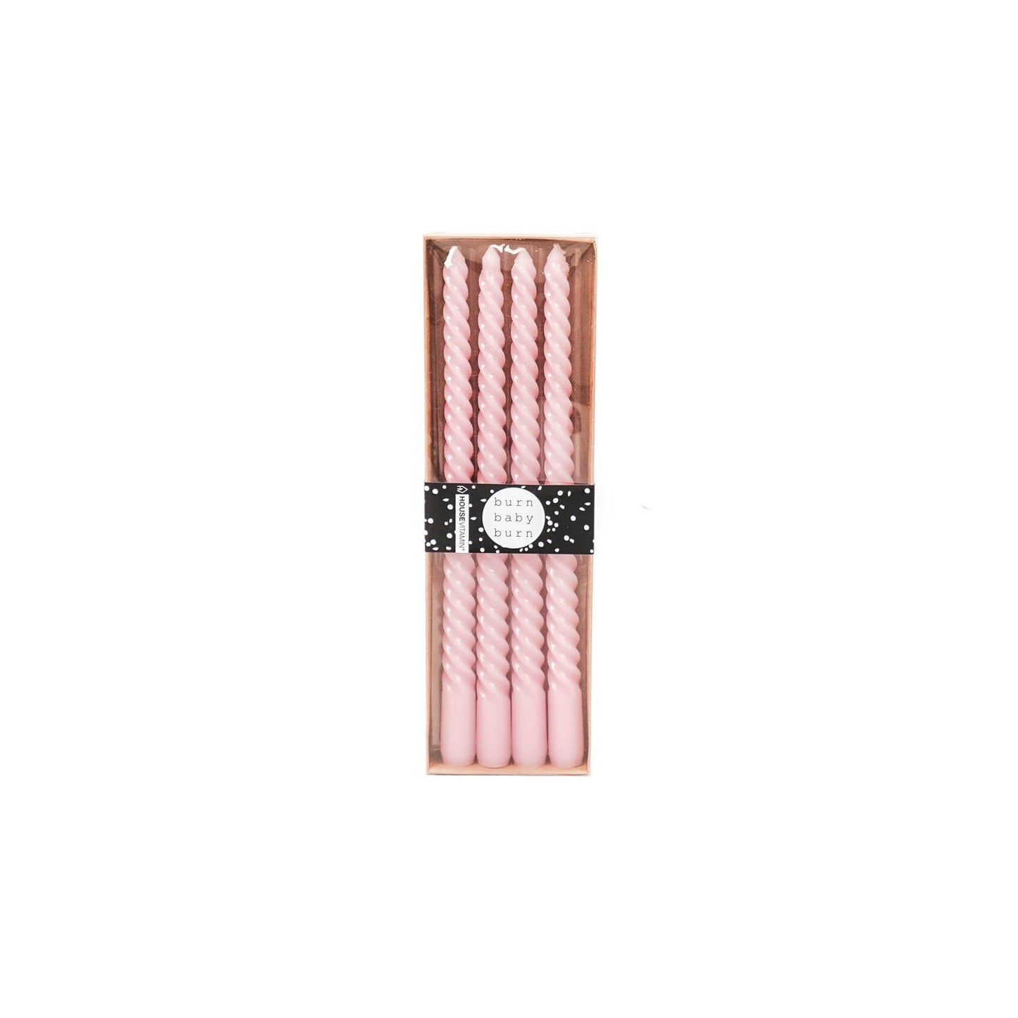 Housevitamin Gedraaide kaarsen - Set van 4 -  Roze - 2x30cm