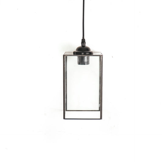 Housevitamin Hanglamp Metaal/Glas - Zwart - 12x12x20cm