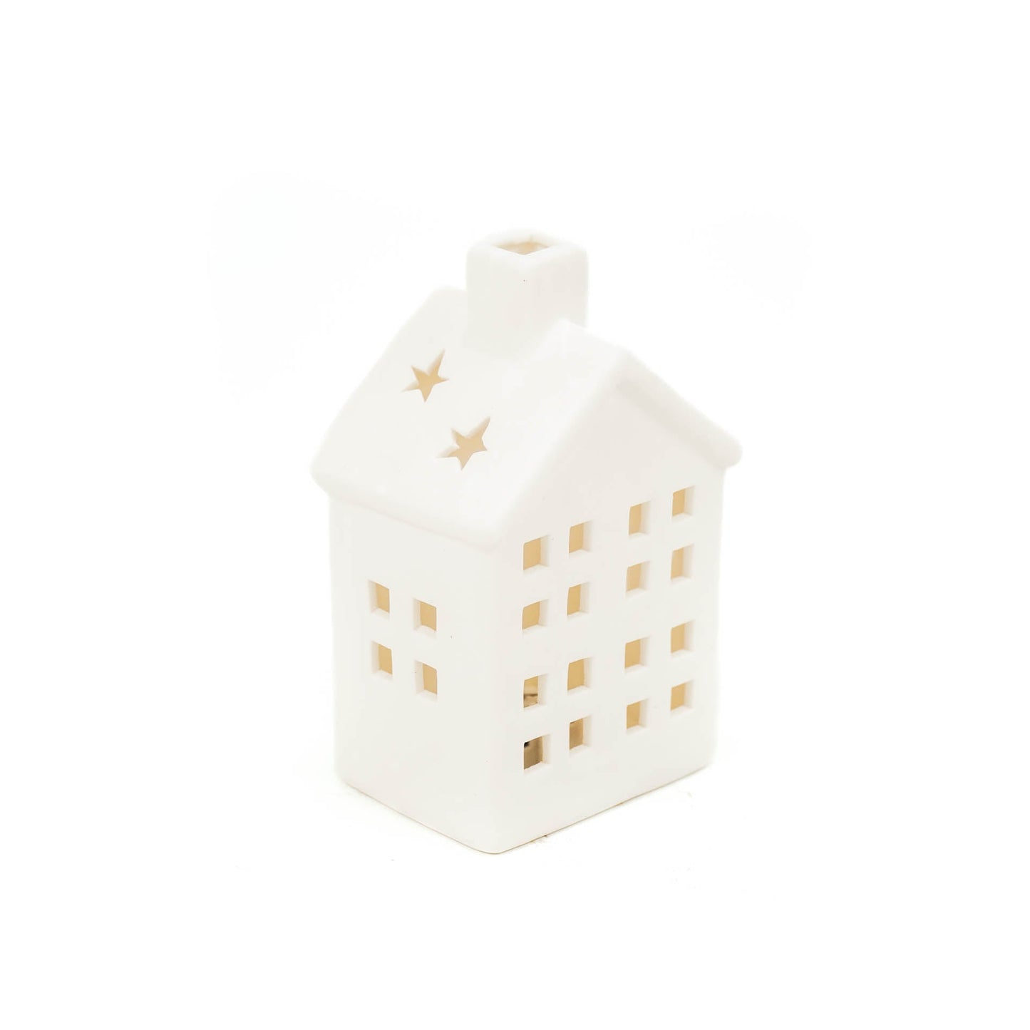 Led Lamp - Huis - Keramiek - Wit -  9x6,5x14cm