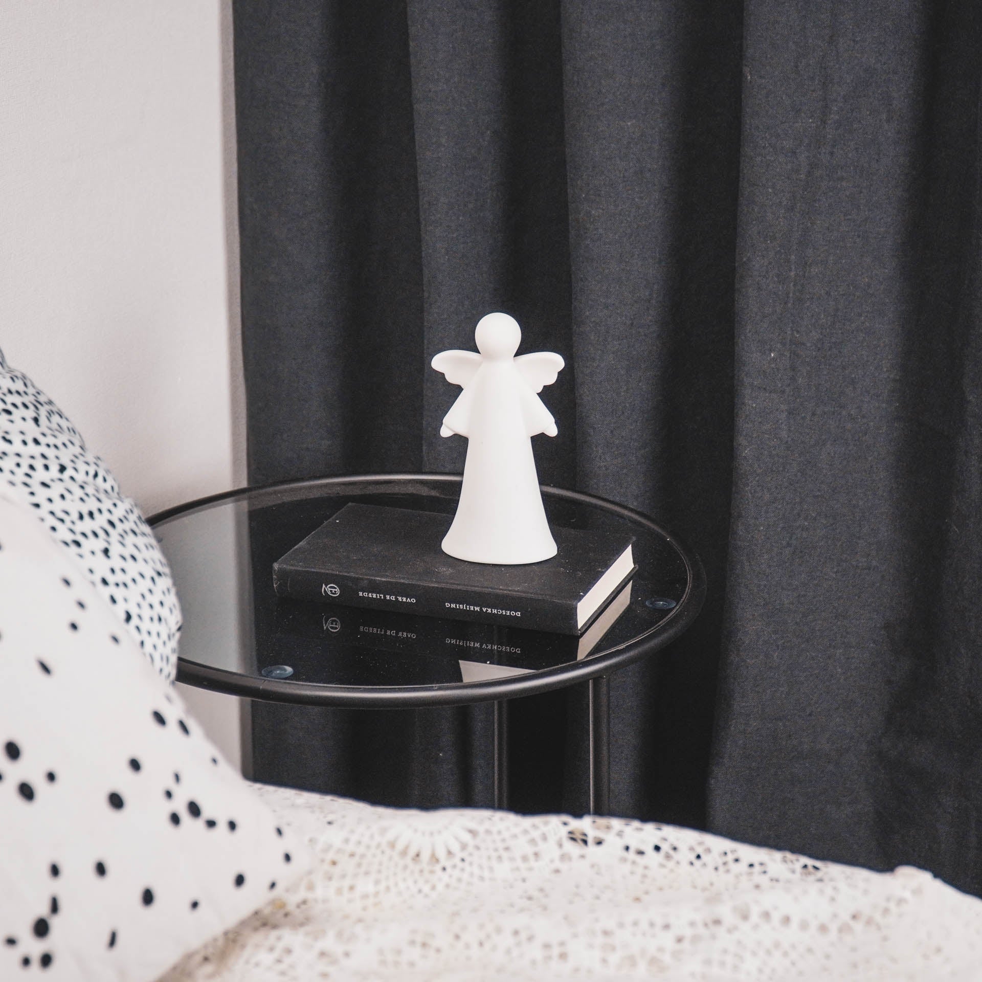 Led lamp - Engel - Keramiek - Wit - 9x6x16,5cm