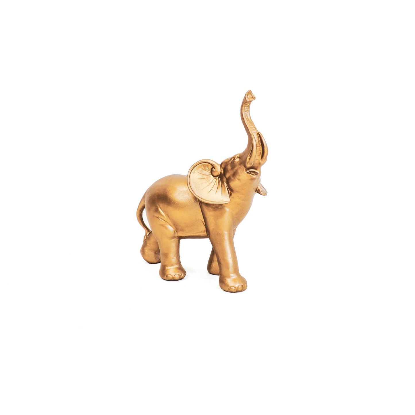 Gouden olifanten beeld met opstaande slurf