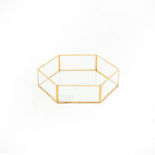 Housevitamin Box Glas - Goud - 19x16,5x4,5cm