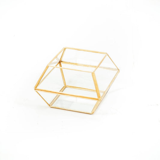 HV Glazen box Goud - 13x13x9cm