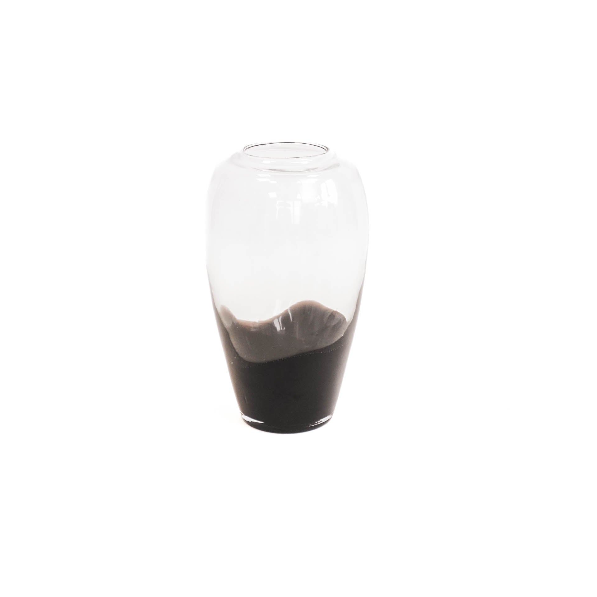 Vaas - Dipdye - Glas - Helder/Zwart - 18x18x30cm